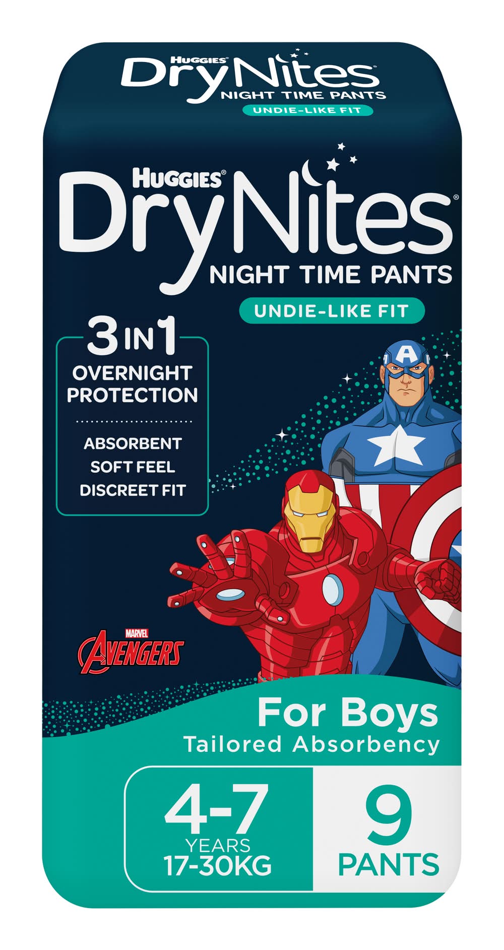 Dry Nites Night Time Pants For Boys, 4-7 Years (9 pack)
