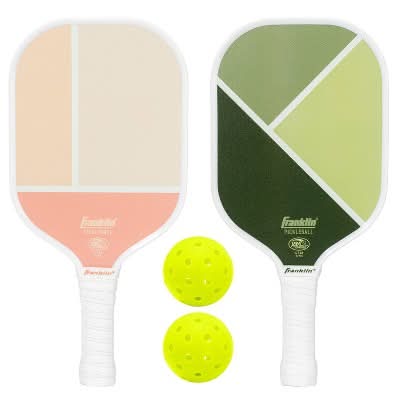 Franklin Sports Player Poly Pro Pickleball, Pink-Green (2 ct)
