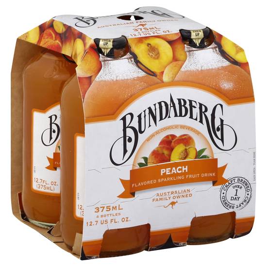 Bundaberg Peach Sparkling Fruit Drink (4 ct, 12.7 fl oz)