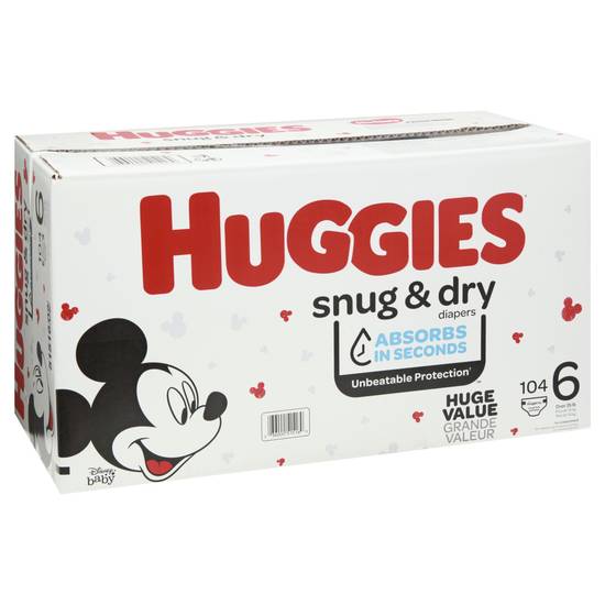 Huggies Snug & Dry Size 6 Disney Diapers (104 ct)