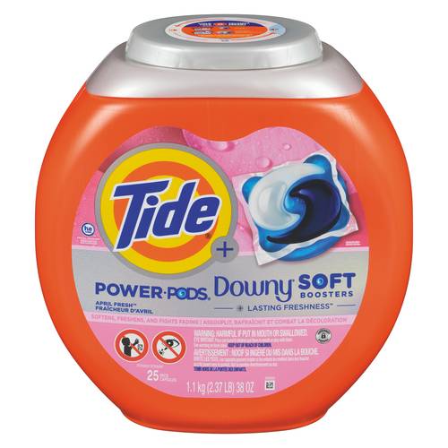 Tide Power Downy Soft Booster Laundry Detergent Pods, April Fresh (1.1 kg, 25 ct)