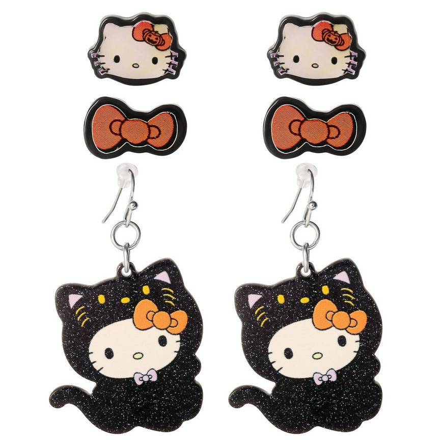 Hello Kitty Halloween Earring Set, 3 Pairs