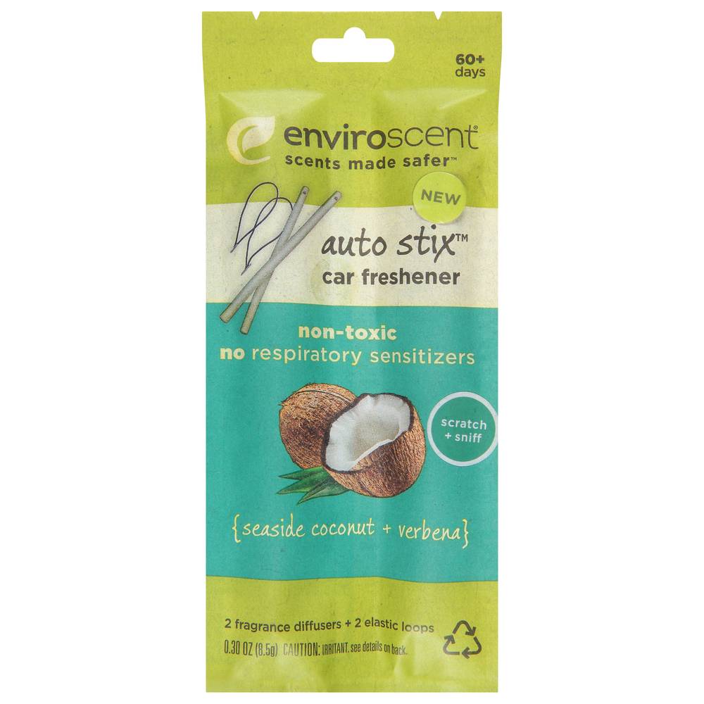 EnviroScent Auto Stix Seaside Coconut + Verbena Car Freshener (0.3 oz)