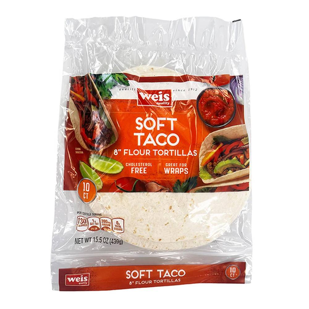 Weis Quality Tortillas Soft Taco Wraps, 8 inches (15.5 oz, 10 ct)