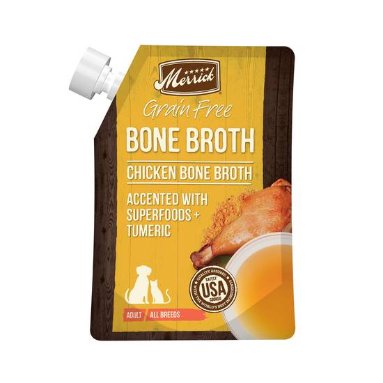 Merrick Grain Free Bone Broth Adult Wet Dog Food Topper - BPA Free, Corn Free (Flavor: Chicken, Size: 16 Oz)