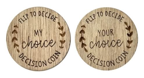 Morrisons Valentines Wooden Decision Coin
