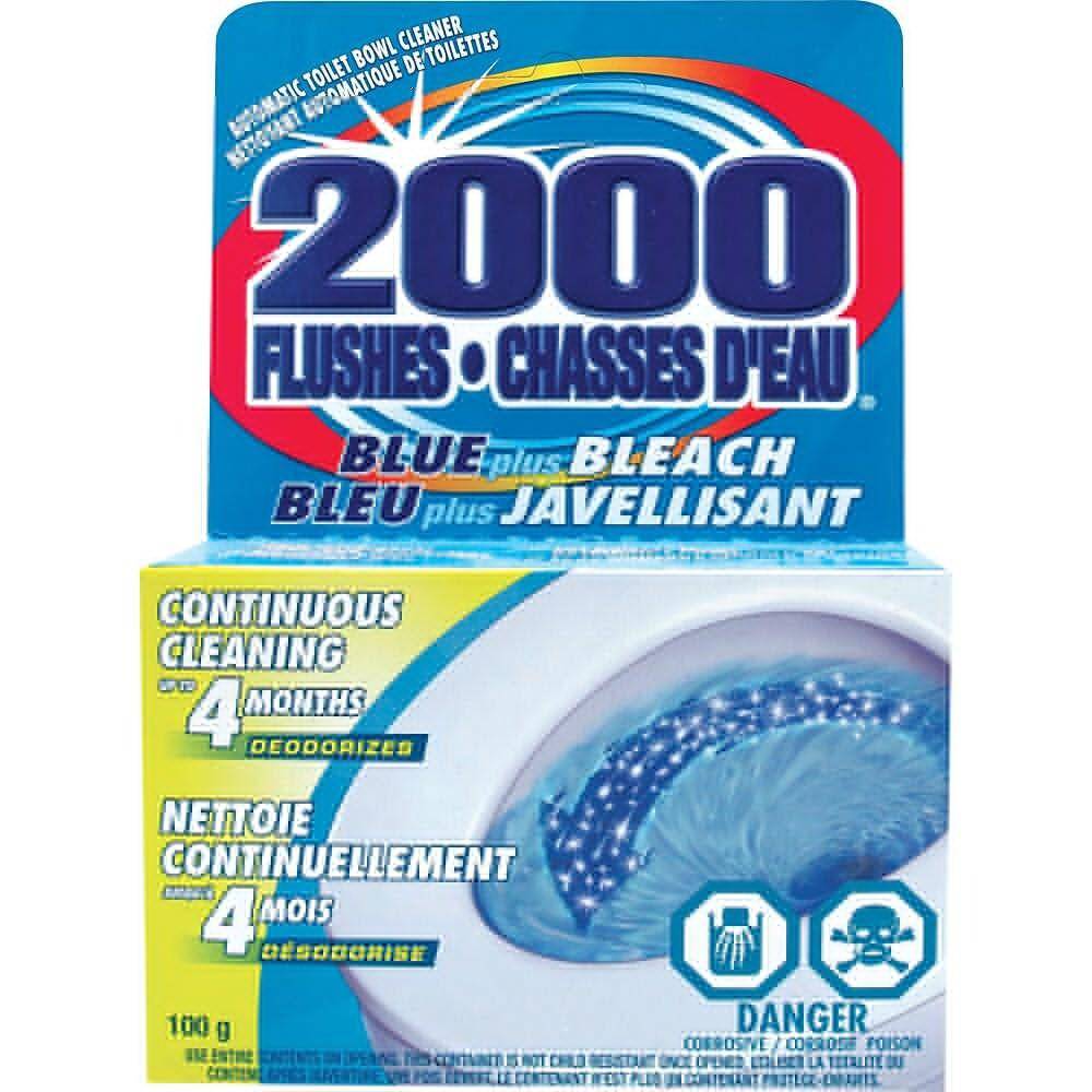 Other 2000 Flushes Automatic Toilet Bowl Cleaner, Blue Plus Bleach