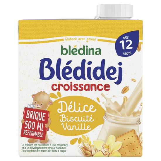 Blédina - Blédidej lait croissance au délice biscuité vanille dès 12 mois (500 ml)