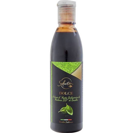 Carrefour Sélection - Vinaigre balsamique douceur au basilic (250ml)