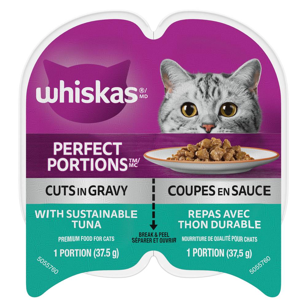 Whiskas Perfect Portions Cuts in Gravy Tuna (75 g, 2 ct)