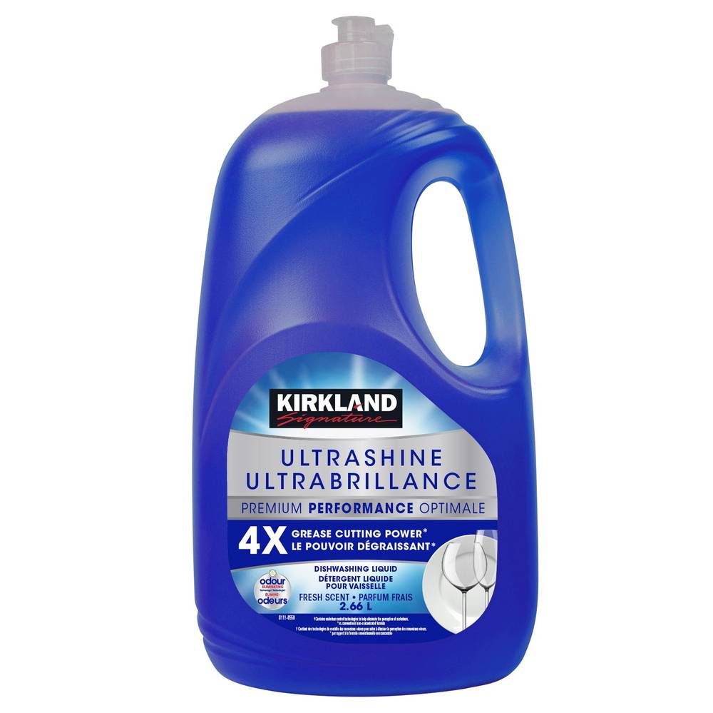 Kirkland Signature Liquide Vaisselle Ultra Brillant, Parfum Frais, 2.66L