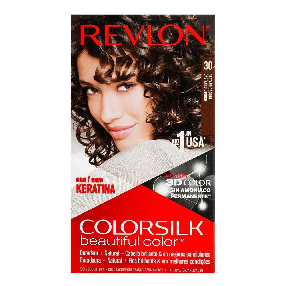 Revlon tinte para cabello colorsilk 30 castaño oscuro (1 pieza)