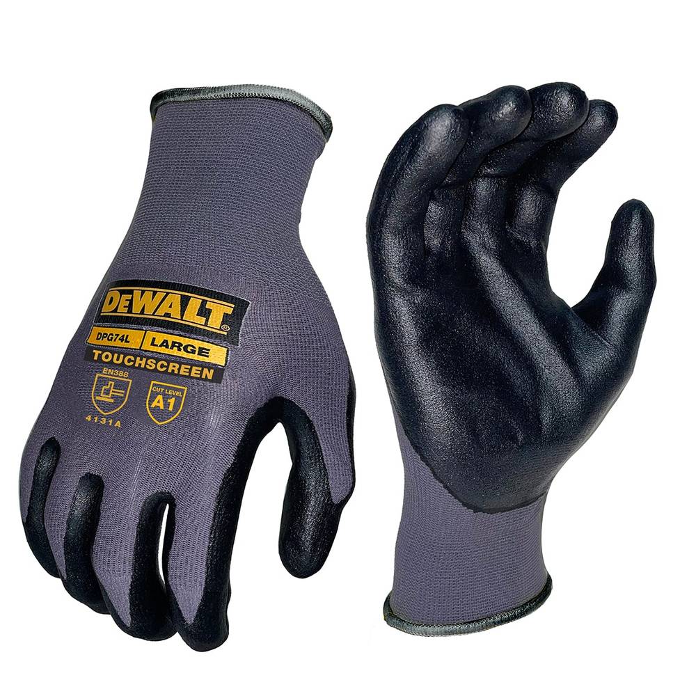 DEWALT X-large Gray Nitrile Dipped Nylon Blend Construction Gloves, (1-Pair) | DPG74XL