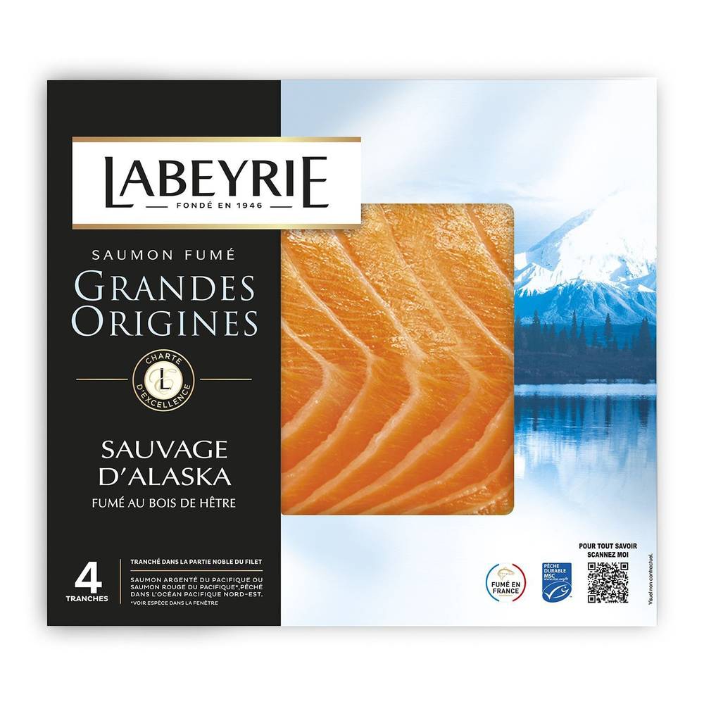 Labeyrie - Saumon fumé sauvage d'alaska (4 pièces)