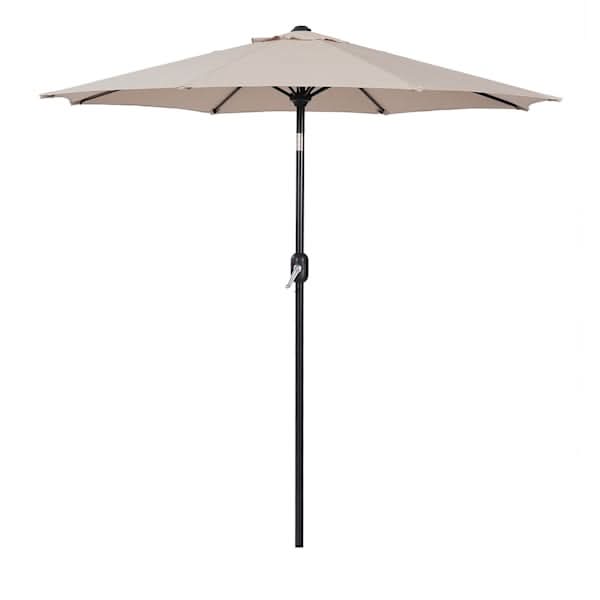 Tan Crank & Tilt Round Patio Umbrella, 7.5'