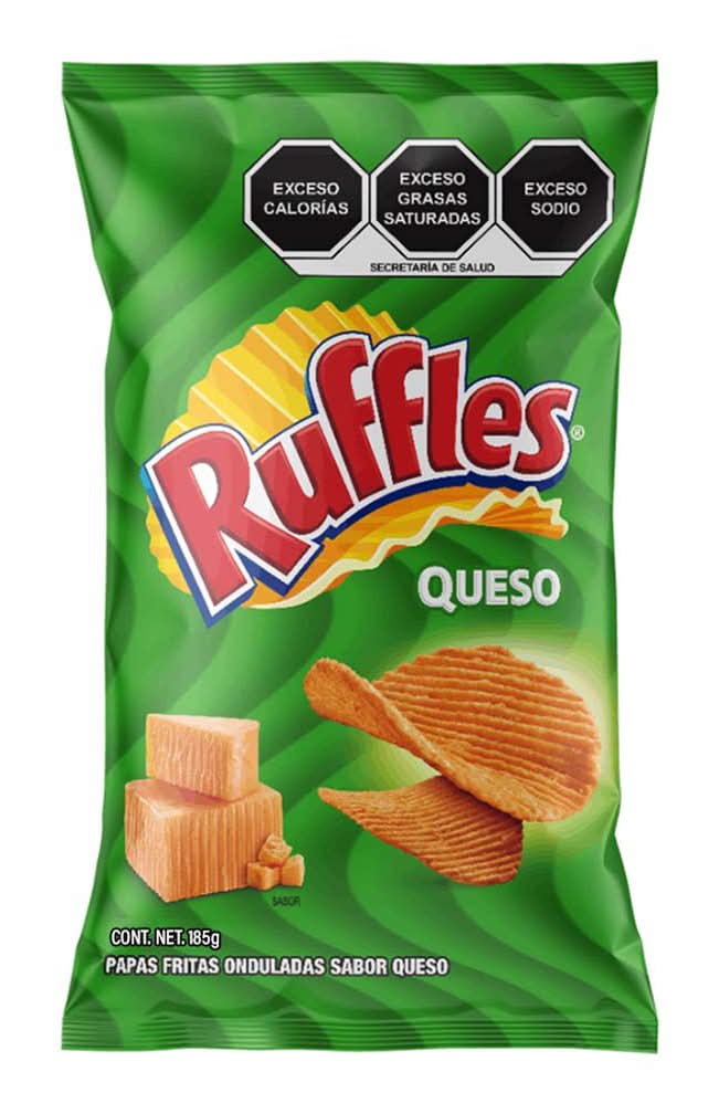Ruffles · Papas fritas de queso (185 g)