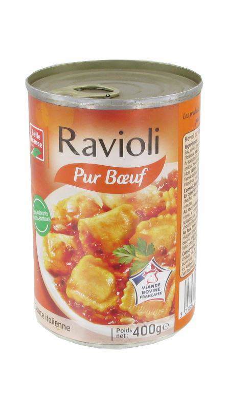 Ravioli pur boeuf a la sauce italienne - belle france - 400g (425ml)