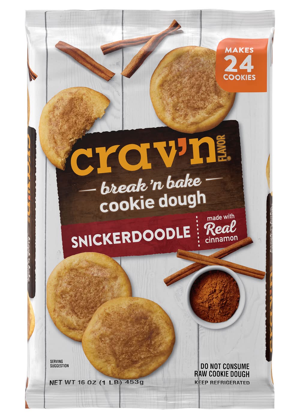 Crav'n Flavor Snickerdoodle Cookie Dough, Snickerdoodle (16 oz)