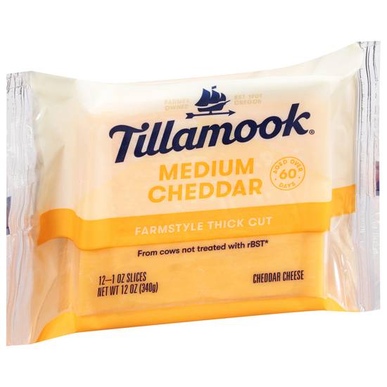 Tillamook Medium Cheddar Thick Cut Slices