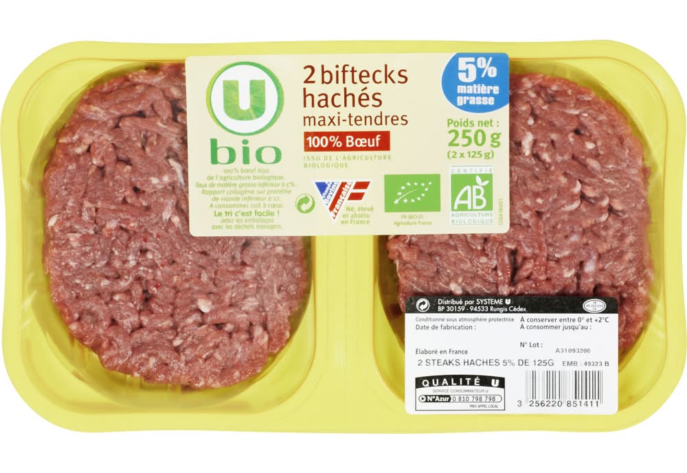 Les Produits U - Steak haché maxi tendre (250g)