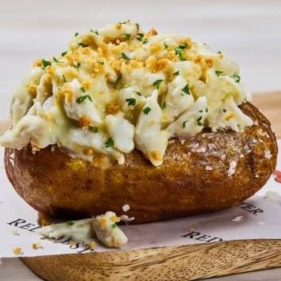 New! Crab-Topped Baked Potato