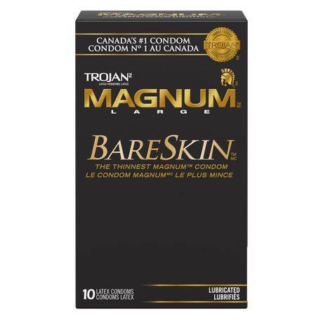 Trojan Magnum Bareskin Premium Lubricated Condoms (10 latex condoms)
