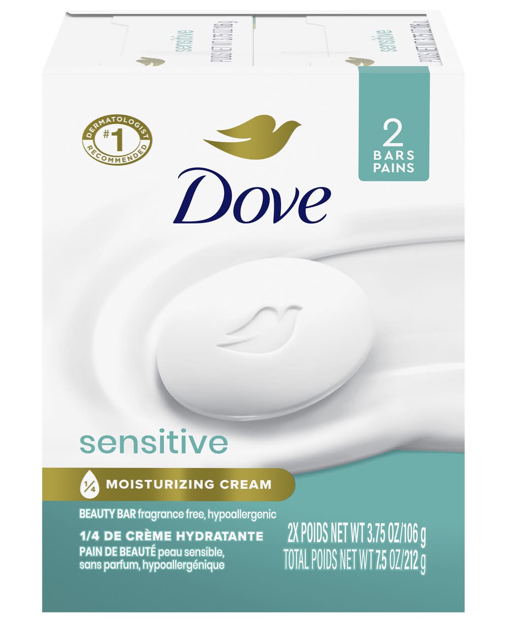 Dove Sensitive Moisturizing Cream Beauty Bars (2 x 3.75 oz)