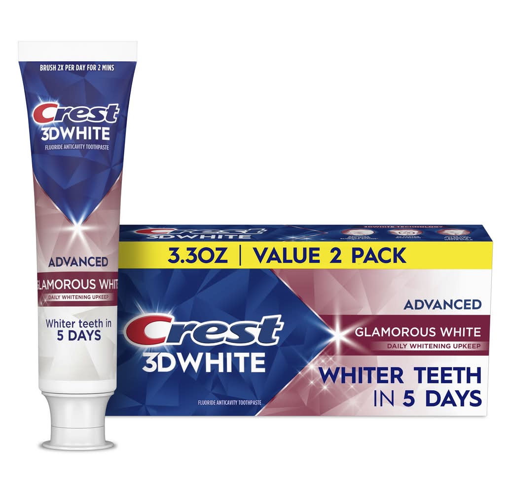 Crest 3D White Advanced Glamorous Toothpaste (6.6 oz, 2 ct)