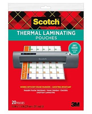 Scotch Dry Erase Thermal Laminating Pouches (20 ct) (8.9 in x 11.4 in)