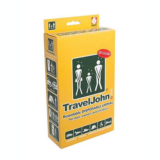 TravelJohn!™ Resealable Disposable Urinal (Set of 6)