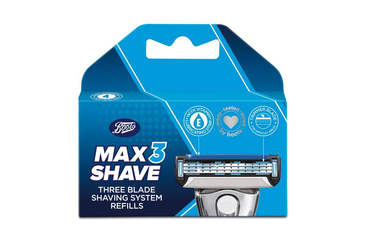 Boots Max Shave triple blade refill 4pk