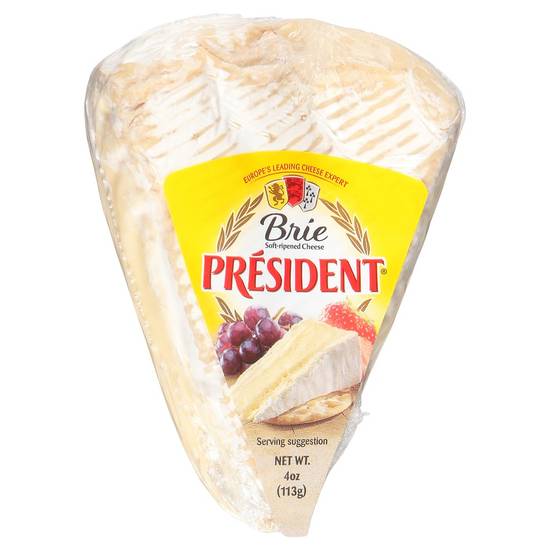Président Brie Creamy Soft-Ripened Cheese Wedge
