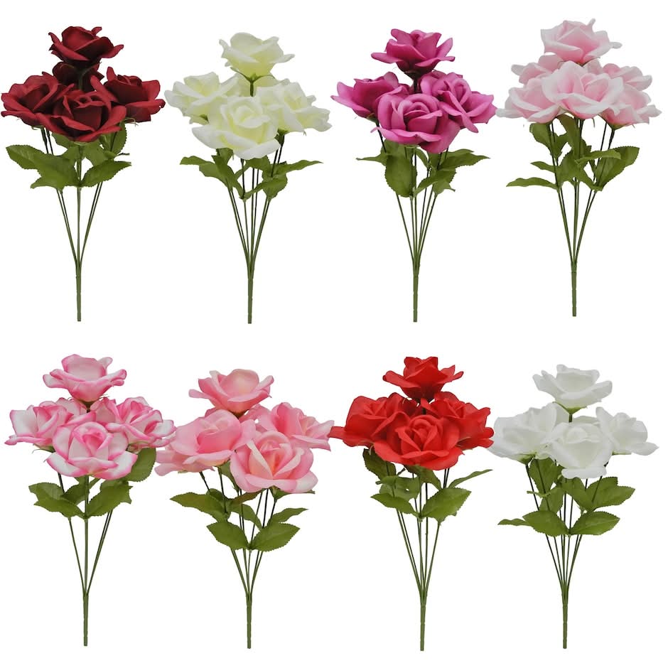 Floral Garden Artificial Rose Bush, Assorted