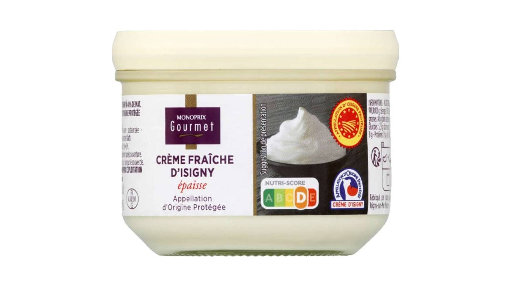 Monoprix Gourmet Crème fraîche d'Isigny épaisse Le pot de 20cl