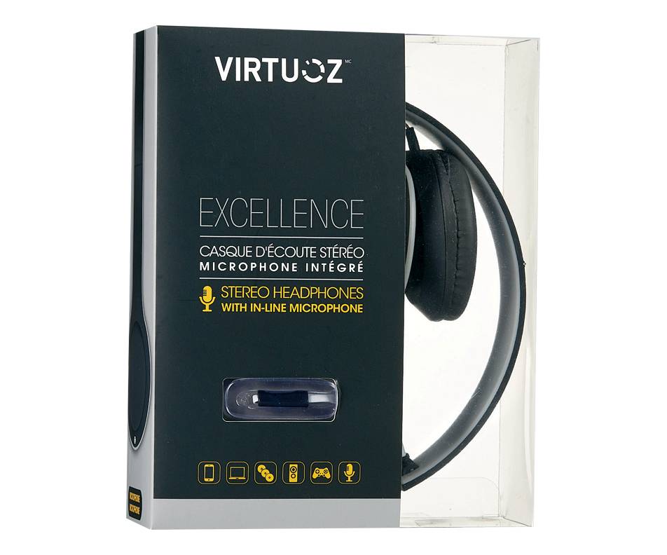 Virtuoz excellence casque d'écoute stéréo avec microphone intégré (1 unité) - excellence stereo headphones with in-line microphone (1 unit)