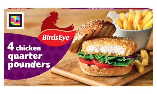 Birds Eye Chicken, Quarter Pounders Burgers (4 pack)