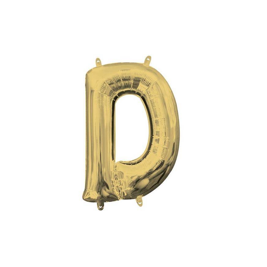 Uninflated 13in Air-Filled White Gold Letter Balloon (D)