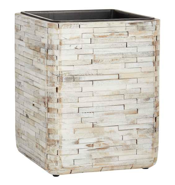 Square Beachwood Outdoor Planter, Medium