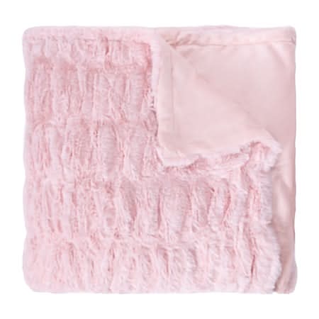Faux Fur Plush Throw Blanket Pink