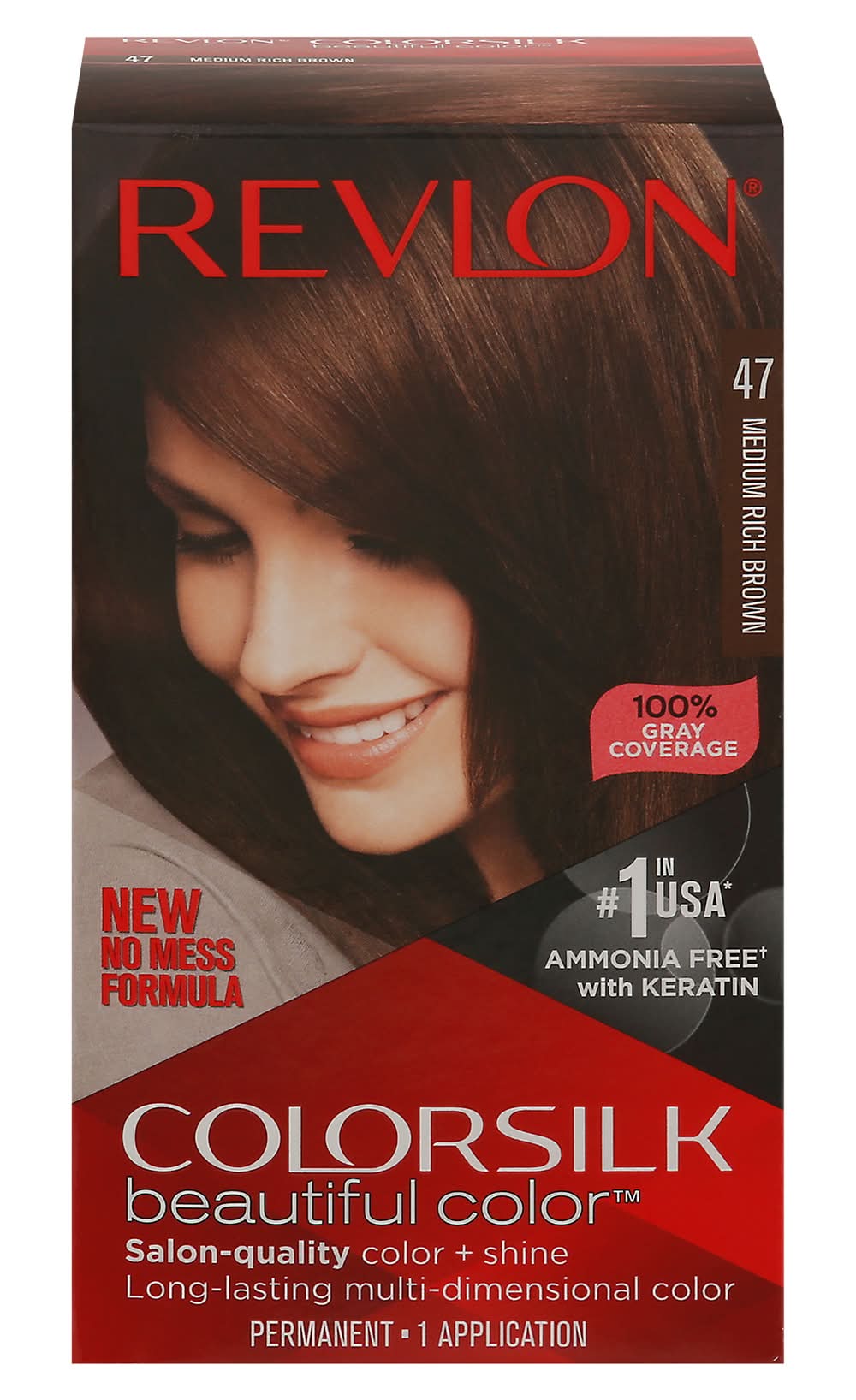 Revlon Colorsilk Beautiful Color, 47 Medium Rich Brown (8 oz)