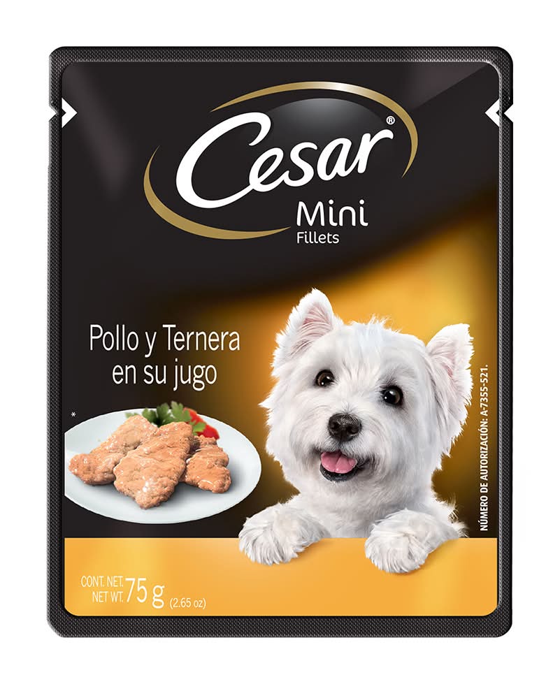 Cesar · Alimento para perro adulto mini fillets pollo y ternera (75 g)