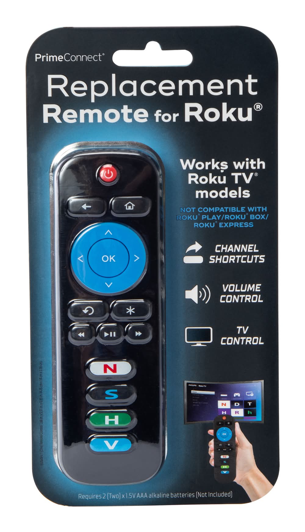 PrimeConnect Replacement Remote For Roku Tv
