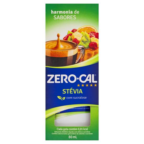 Zero-cal adoçante líquido stévia com sucralose (80 ml)
