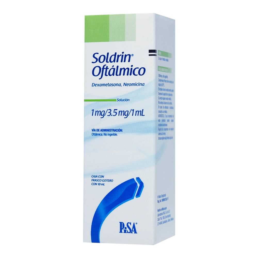Pisa soldrin oftálmico dexametasona/neomicina solución 1 mg/3.5 mg/1 ml (gotero 10 ml)