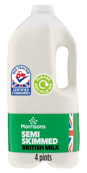 Morrisons Semi Skimmed British Milk (2.27L)