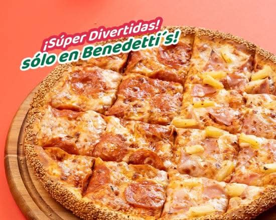 Pizza Grande Mitad Jamón Piña y Mitad Peperoni