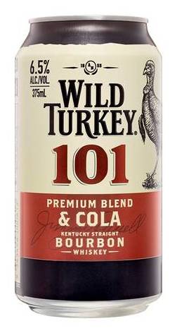 Wild Turkey 101 Bourbon & Cola Can 375ml (4 Pack)