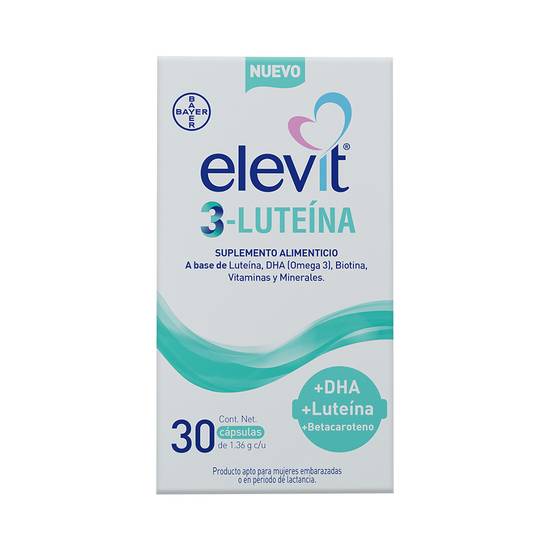 Bayer elevit 3-luteína suplemento alimenticio cápsulas