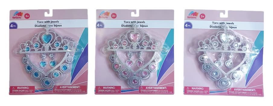Just Pretending Tiara With Jewels, Assorted Colors, 4-pc Pack.