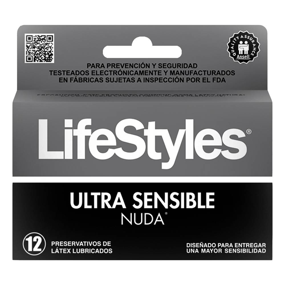 LifeStyles · Ultra sensible preservativos de latex nuda (12 un)